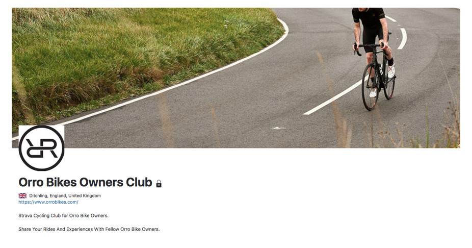 Online screenshot of Orro Bikes Strava group