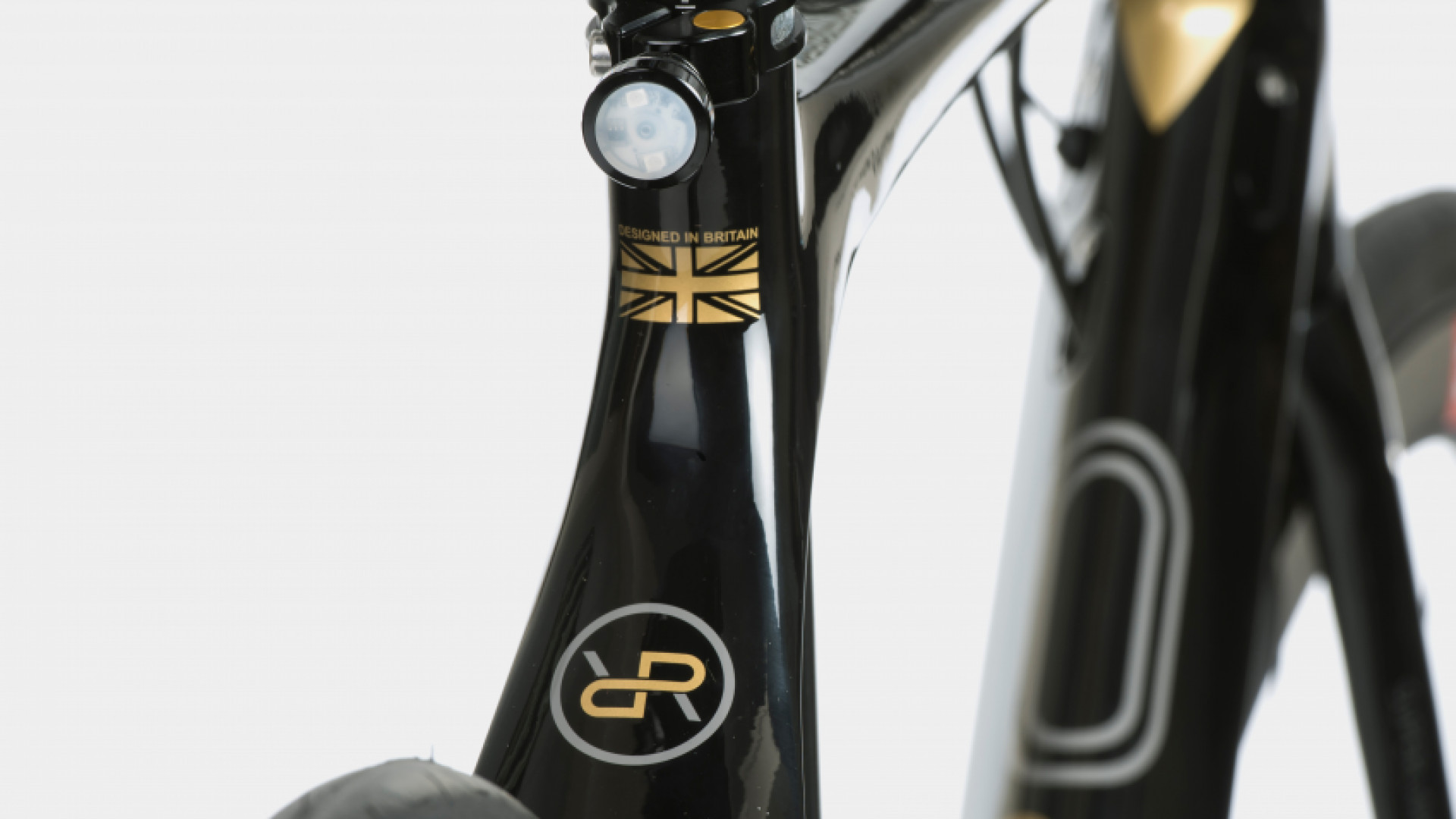 Close up photo of the Orro Gold STC bike frame with the Orro Gold logo