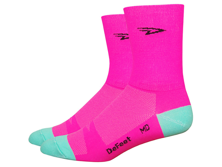 DeFeet Aireator 5in D-Logo Hi-Vis Pink/Celeste
