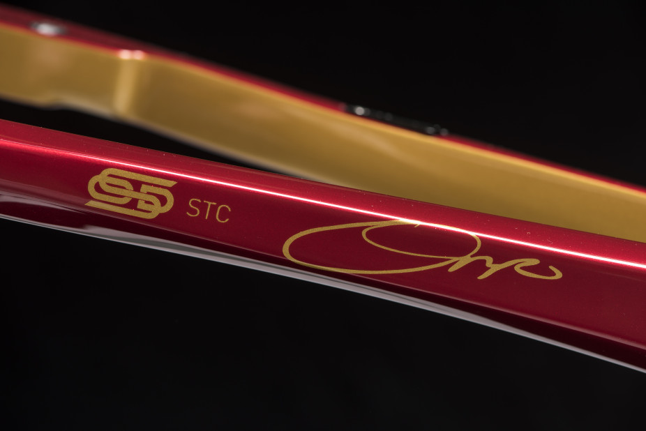 Close up shot of a Orro Signature on a Orro Carbon Fibre Frame